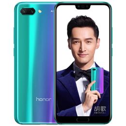 Originele Huawei Honor 10 4G LTE mobiele telefoon 6 GB RAM 64 GB 128 GB ROM KIRIN 970 OCTA CORE ANDROID 5.84 "24.0MP Vingerafdruk ID Smart Mobiele Telefoon