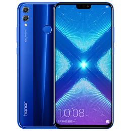 Originele Huawei Honor 8x 4G LTE mobiele telefoon 6 GB RAM 64 GB ROM KIRIN 710 OCRA CORE ANDROID 6.5 "Scherm 20 MP AI 3750mAh Vingerafdruk ID Face Smart Mobiele Telefoon