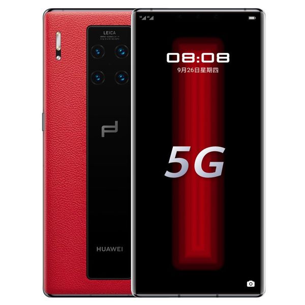 Téléphone portable d'origine Huawei Mate 30 RS Porsche 5G 12 Go de RAM 512 Go de ROM Kirin 990 40.0MP NFC OTG HarmonyOS 6.53 