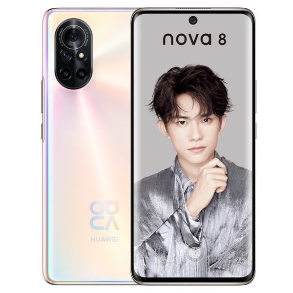 Original Huawei Nova 8 5G Téléphone mobile 8GB RAM 128GB ROM 256GB ROM Kirin985 octa core Android 6.57