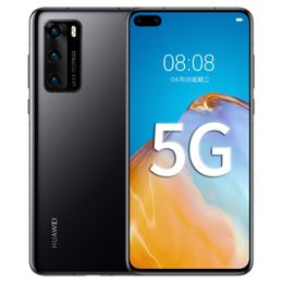 Téléphone portable d'origine Huawei P40 5G 8 Go de RAM 128 Go 256 Go de ROM Kirin 990 Octa Core 50MP AI AR HDR OTG NFC IP53 Android 6.1 "OLED plein écran d'empreintes digitales visage Smart Cell Phone