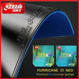 Originele orkaan 3 Neo Provincale tafel tennisrubber Professionele plakkerig ping pong rubber met blauwe oranje spons 240419