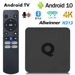 Originele iATV Q1 Smart TV Box Allwinner H313 AndroidTV 2G/8G 2G16G 4K BT 2.4G/5G WiFi HDR Youtube Netflix TV Prefix VS Q5 X96
