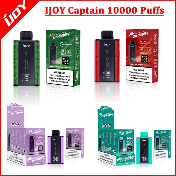 Ijoy Captain 10000 Puffs 10K Vapes Disposables Vape Pen 20 Slavors E-cigarettes