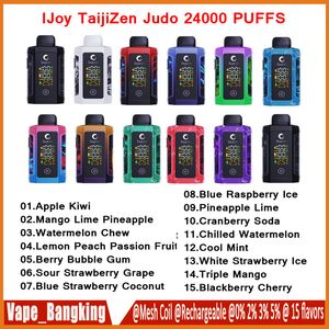 Origineel Ijoy judotaijizen 24000 Puffs wegwerpbare e sigaretten 24k puff vape pen dubbele mesh spoel 28 ml pod batterij oplaadbare vape pen lokaal magazijn