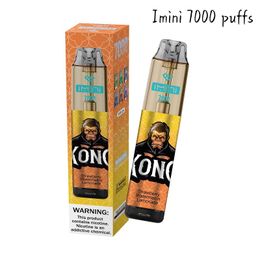 Imini 56 Flavors réguliers 7000 Puffs Vape jetable 2% 5% Conception de réservoir RVB clignot