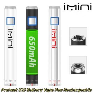 Originele Imini 650 mAh batterij 14 mm ARI vape-pen 1,8-4,2 V Verwarm variabele spanning VV-batterijen voor 510 cartridges Karren Verwarm 510 batterij Vape-pen oplaadbaar
