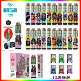 Imini 7000 Puffs 7k Derbanable E Cigarette 15 ml Préfilé 850mAh Dispositif de vape rechargeable Recharge