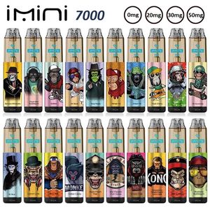 IMINI 7000 Puffs d'origine Dernivable E Cigarette RGB 15 ml 850mAh Dispositif de vape rechargeable Rechargeable Vapeur de fuite 20mg 30mg 50 mg Film de contrôle de flux d'air directement