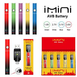 Original Imini AVB rechargeable 380 mAh chariot réglage de la batterie pour 510 fil batterie Vape Pen cartouches tension réglable mélanger les couleurs dans la boîte d'affichage