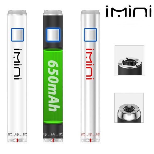 Batterie d'origine Imini 650mAh 14mm ARI Vape Pen 1.8-4.2V Préchauffer les batteries VV à tension variable pour 510 cartouches chariots fabricant direct