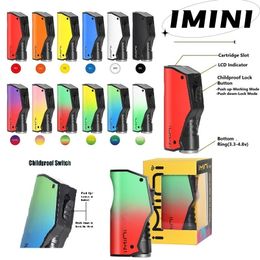 Batería Imini Mod original de 500 mAh con interruptor a prueba de niños Batería de voltaje ajustable inferior para 510 Vape Cartucho Versión de metal y plástico Suministro del fabricante