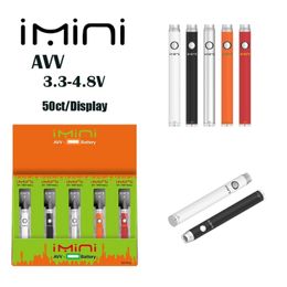 Original le plus récent Imini vente en gros E-Cigarette AVV batterie Vape stylo 380mah charge USB inférieure 510 fil ajuster la tension préchauffage stylo vaporisateur batterie approvisionnement d'usine