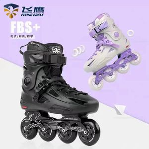 Chaussures de patins à roulettes en ligne originales 4 roues Slalom baskets d'entraînement coulissantes violet noir taille 35 à 44 professionnel 240312
