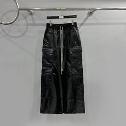 Pantalones vaqueros originales con superficie de cera, ropa de trabajo recubierta con múltiples bolsillos, pantalones de pierna ancha holgados informales, ropa de calle para hombres, pantalones vaqueros informales sueltos