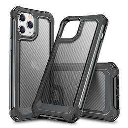 Luxe Carbon Fiber Shockproof Case voor nieuwe iPhone 15 14 13 12 11 pro Max X XR XS Matte Bumper transparant 2 in 1 Armor Cover