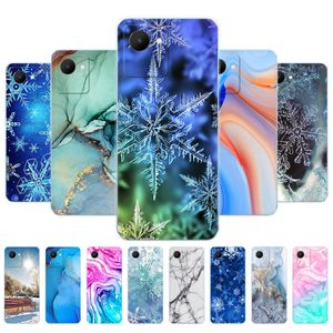 Voor Realme C30 Case Back Cover OPPO RealmeC30 4G C 30 Telefoon Tpu Zachte Siliconen Marmer Sneeuw Vlok winter Kerst