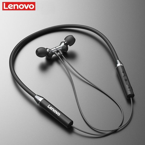 Original Lenovo HE05 Bluetooth 5,0 banda para el cuello magnética inalámbrica para correr auriculares deportivos con cancelación de ruido impermeable Dropshipping