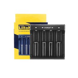 Cargador de batería Original LiitoKala Lii-L4 Lii-L2 para baterías recargables 3,7 V 1,2 V 18650 18500 18650 26650 21700 4 ranuras