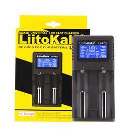Originele liitokala lii-pd2 batterijlader voor 18650 26650 21700 18350 AA AAA 3.7V / 3.2V / 1.2V lithium NIMH-batterijen