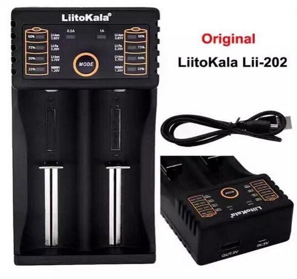 Chargeur de batterie intelligent USB d'origine LiitoKala Lii202 avec fonction de banque d'alimentation pour NiMH Lithium Ion pour 18650 14500 10440 261577347