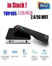 Originele Linux -set Topbox TVIP 605 530 Dual System Android Amlogic S905X 24G5G WiFi TVIP605 Media Player PK MAG322 W15930115