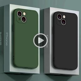 Originele Vloeibare Siliconen Case Voor Iphone 15 14 13 12 11 Pro Max Mini X Xr Xs 7 8 plus Se Schokbestendig Zachte Telefoon Case Etui