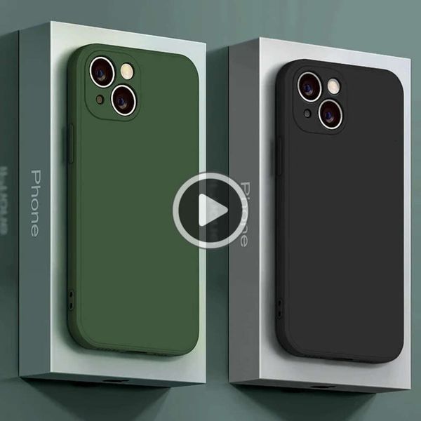 Funda de silicona líquida Original para iPhone 15, 14, 13, 12, 11 Pro Max Mini X XR XS 7 8 Plus SE, funda suave a prueba de golpes para teléfono Etui