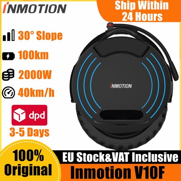 UE EE. UU. Stock Original INMOTION SCV V10F Monociclo eléctrico Scooter autoequilibrado EUC 84V 960Wh 2000W Motor Monociclo inteligente Scooter de una rueda con IVA incluido