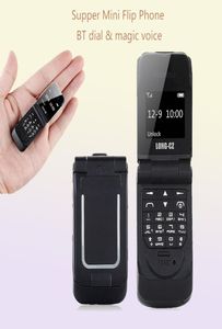 Original LONGCZ J9 066quot plus petits téléphones portables Mini téléphone portable à rabat sans fil Bluetooth Dialer FM voix magique mains Earp8193539