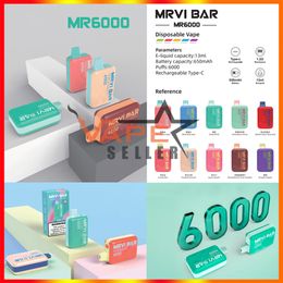 Originele Lost Mary MRVI 6000 Rookwolken Bar Wegwerp Apparaat E Sigaret Met Oplaadbare 650mAh Batterij 13ml Karren Elfworld caky Vape Pen