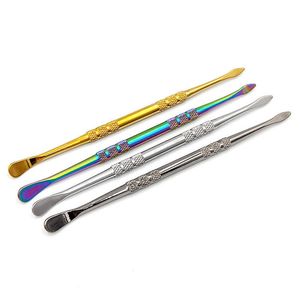 SS Wax Dab Tools Accesorios para fumar Pipa para fumar cigarrillos de doble cabeza de 120 mm Bong Limpiador de pasta de tabaco Atomizadores Hierba seca Dabber Concentrado de uñas Daber Banger