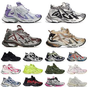 Original luxe balencaigaes piste Runner 7.0 femmes hommes belenciaga transmettre sens belanciaga chaussures de Tennis grand-père ancien papa BOURGOGNE Deconstruction jogging 7