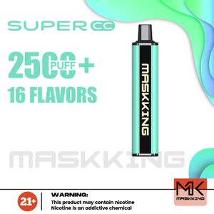 Original Maskking Super CC 2500 Puffs Jetable E cigarettes Vape Pen kit de démarrage 8,5 ml Pod 1500 mah Batterie Chine Authentique vapoteurs en gros desechables bouffée