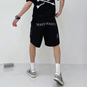 Pantalones cortos originales de Japón Mastermind para hombre, pantalones cortos casuales con cordón de cintura elástica Hiphop para hombre, pantalones cortos con estampado de calavera para hombre, pantalones cortos de tendencia