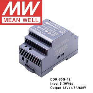 Origineel gemiddelde goed DDR-60G-12 DIN RAIL Type DC-DC Converter Meanwell 12V/5A/60W DC naar DC-voeding 9-36VDC Input