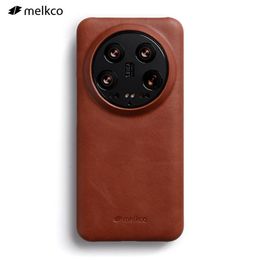 Originele Melkco Echte koeienhuidleer Slim Case voor Xiaomi 14 13 12S Ultra Oil Wax Achteromslag