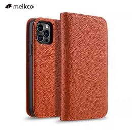 Originele Melkco echte lederen kisten Flip Wallet Cover voor iPhone 12 Pro Max 12