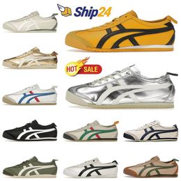 asics onitsuka tiger mexico 66 Nouvelle qualité Casual chaussures hommes femmes plate - forme sneakers métal argent sneakers Casual 【code ：L】