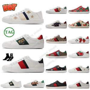 Original Hombres Mujeres Zapatos Casuales Bee Ace Zapatillas Bajo Clásico Zapato Deportivo Entrenadores Serpiente Tigre Bordado Blanco Rayas Verdes Al Aire Libre Tamaño Grande 12