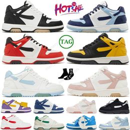 Original Hommes Femmes Out Of Office Sneaker Low Top Designer Robe Chaussures Plate-Forme Vintage OOO Luxe Midtop Éponge OFF Rose Vert Flèches Motif Plateforme Mocassins