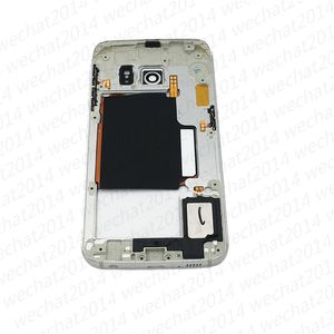 Boîtier de cadre de cadre moyen en métal OEM pour Samsung Galaxy S6 Edge G925F G925A G925P boîtier de carte unique avec bouton latéral en verre de caméra