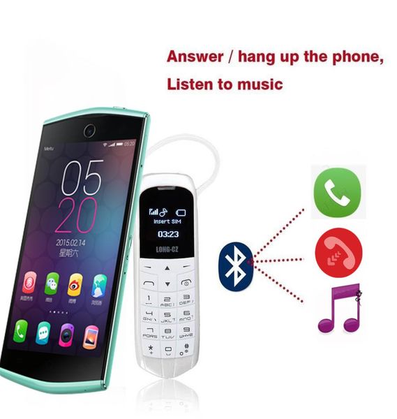 Mini Longcz J8 Magic Voice Cell Phones BT Dialer cellule téléphonique FM Radio Small Bluetooth 30 Écouteur Long Sequy Mobile Pho2513471