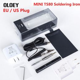 Originele MINI TS80 Digitale Soldeerbout Station QC3.0 USB Type-C OLED Programmeerbare STM32 Chip Tips Set Tools US EU Plug Kit