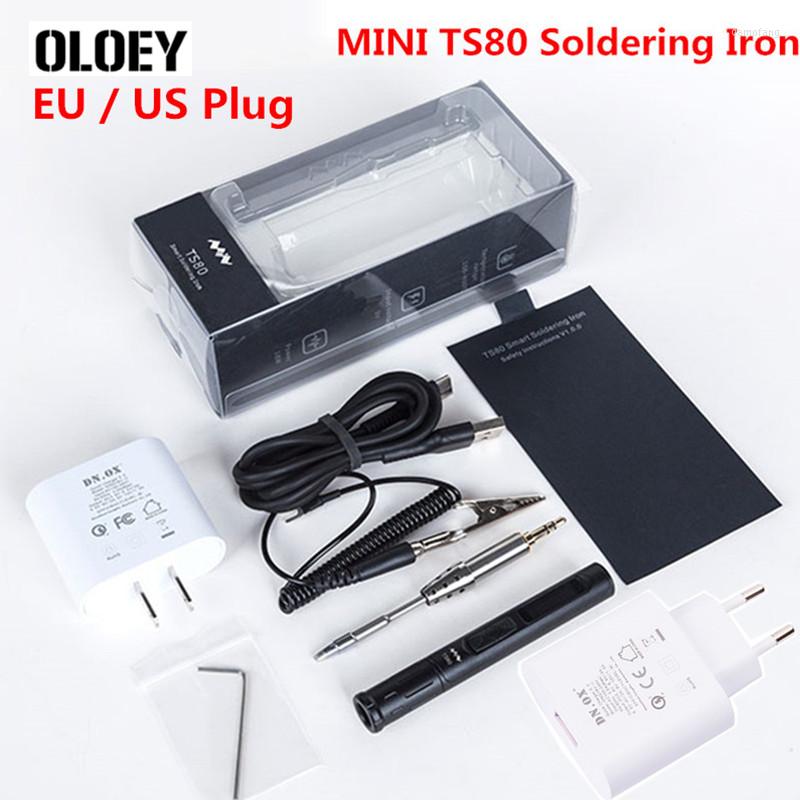 オリジナル MINI TS80 デジタルはんだごてステーション QC3.0 USB Type-C OLED プログラマブル STM32 チップチップツールセット米国 EU プラグキット