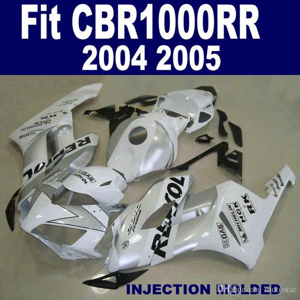 Kits de carrocería de molde originales para HONDA CBR1000RR 04 05 blanco negro REPSOL carenados set CBR 1000 RR 2004 2005 kit de carenado completo KA27