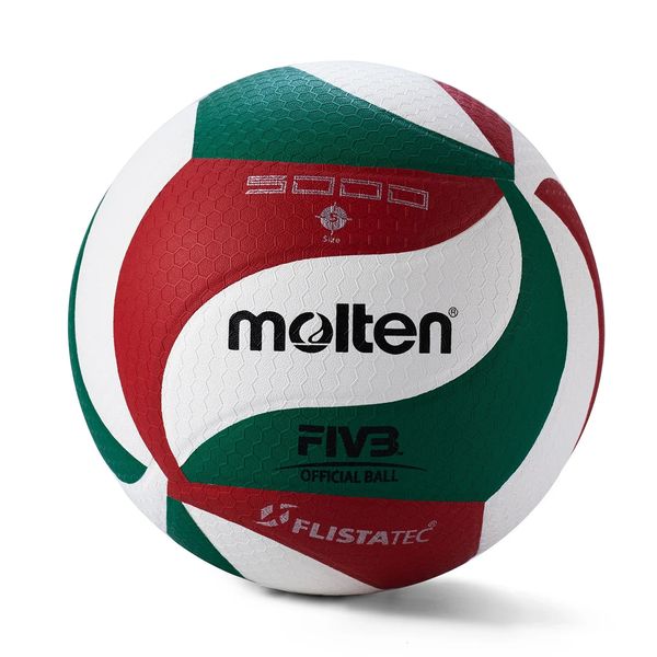 Balón de voleibol Molten V5M5000 original Tamaño estándar 5 Pelota de PU para estudiantes Entrenamiento de competición para adultos y adolescentes Interior al aire libre 240226