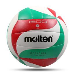 Volley-ball fondu original Matériau PU souple Taille standard 5 Compétition intérieure en plein air Entraînement Sports Volley-ball pour jeunes adultes 240323