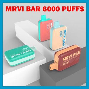 Originele Mrvi Bar 6000 Wegwerp Vape Pen E Sigaret Apparaat Met 650 mAh Batterij 13 ml Pod Voorgevulde Catridge oplaadbare overzeese magazijn