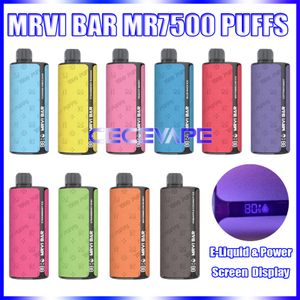 Original MRVI BAR 7500 Puffs Vape jetable E Cigarette avec batterie de jus Indicateur LED 15 ml Pod Funky Republic Ti7000 Stylo à narguilé rechargeable